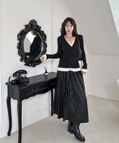 Crinkle Gloss Maxi Skirt